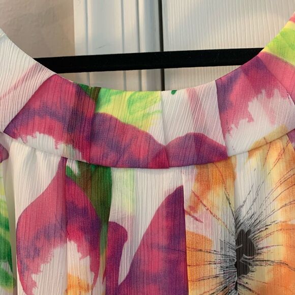 S.L. Fashions Circle Neck Floral Summer Dress 14 - Picture 2 of 3